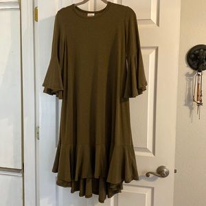 Heathered, army greenish dress - love it